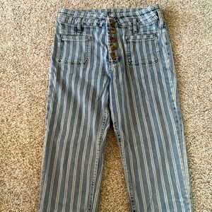 NWOT Anthropologie High Rise Slim Striped Jeans 29 (runs small)